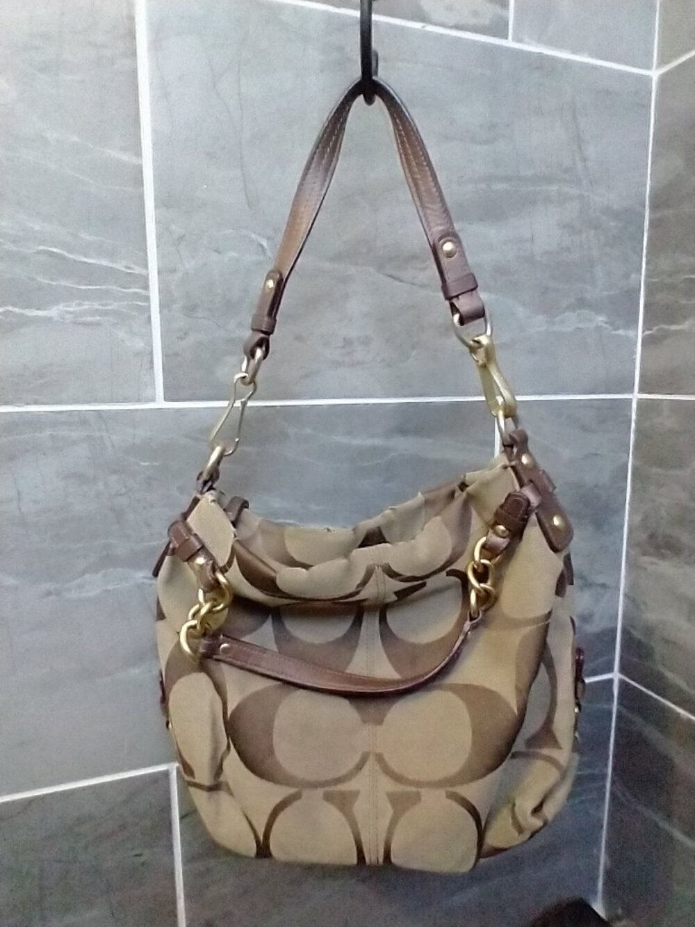 Coach Signature "Brooke" Medium Hobo Shoulder Bag (Style # 14473)